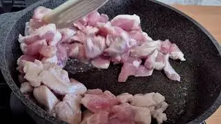 Спагетти с курицей в сметанном соусе