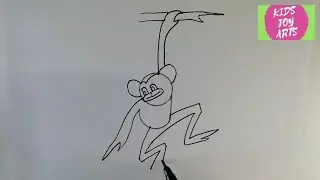 How to draw a picture from Number 9 || How to draw a monkey || Easy drawing for kids