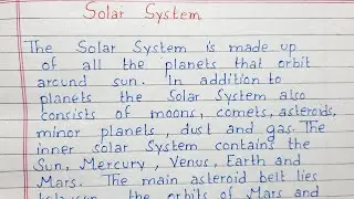 Write an essay on Solar System | Essay Writing | English
