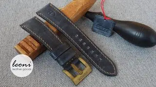 Handmade watch band for Tudor, Black graphite