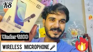 K8 wireless microphone🎙️||Under ₹600 || best microphone || For vlog , interview, live 🔥