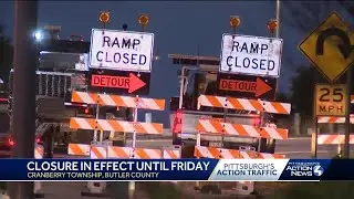 PA Turnpike westbound ramp to I-79 at Cranberry exit closed for repairs