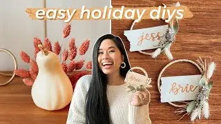 EASY THANKSGIVING DIYS | Boho Turkey, Wreath Place Card, Holiday Decor *PERFECT FALL HOME DECOR