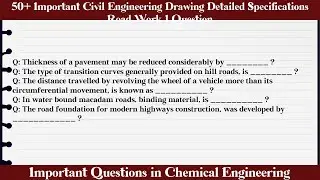 MCQ Questions Civil Engineering Drawing Detailed Specifications Road Work 1 with Answers