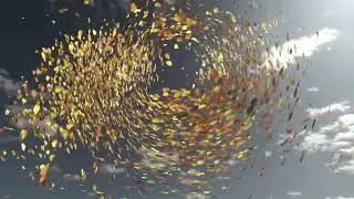 Fall Foliage Frenzy: Watch Leaves Flock Like Birds in Stunning 3D Animation