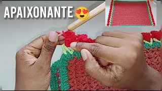 Tapete de cozinha em croch&ecirc; com tulipas/passo a passo completo 