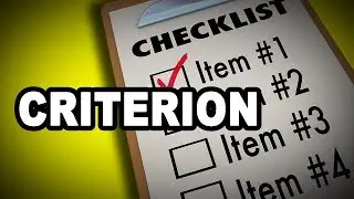 Learn English Words: CRITERION - Meaning, Vocabulary with Pictures and Examples