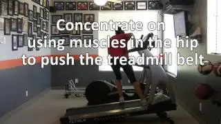 Multi-directional treadmill walks single leg