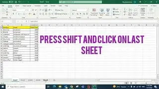 How to select multiple sheets in Excel and edit #shorts
