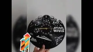 STAR WARS wall clock out of Vinyl record (gift idea)