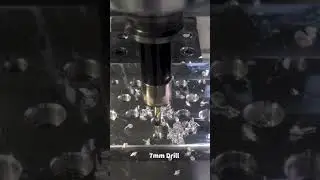 Satisfying CNC Drilling! ⚙️  #Shorts #cnc #machinist #instamachinist #machine #aluminum