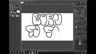 Drawing the Bubble graffiti text - GIMP Tutorial (NEXT STEP)