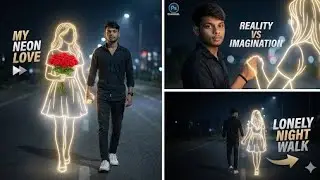 Viral Neon Glowing Effect Mobile Se Kaise Banaye? ⚡||New trending on instagram #trending 