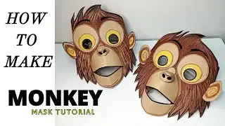 how to make a monkey mask | monkey mask | monkey craft | animal mask making | school project
