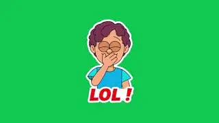 Funny Cartoon Boy Saying LOL - Green Screen Video For Video Editing