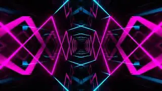 Cyan and Pink Abstract Geometric Neon Corridor Background VJ Loops