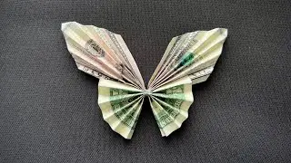 Origami Dollar Butterfly - How to make a Money Origami Butterfly 🦋 Gift idea for Wedding or Birthday