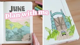 june 2022 bullet journal setup | plan with me | jurassic dinosaur theme