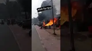 Royal Enfield caught fire on the road 😱😳 #shorts #viral #trending