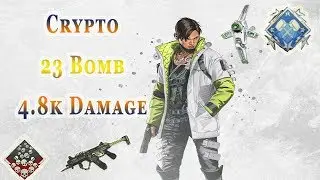 Insane Crypto GAME!! 23 Bomb & 4.8K Damage (Apex Legends PS4)