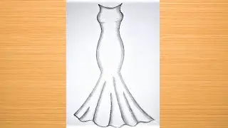 How to draw a prom dress drawing // dress drawing 💚