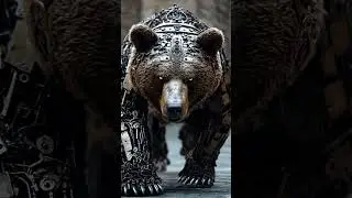 robot bear #usa #shorts #animation #ai #4k #dronefootage #exploreusa