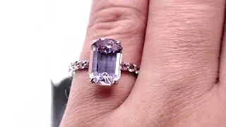 Кольцо с камнями: 3.35 ct. Кунцит и Сапфир