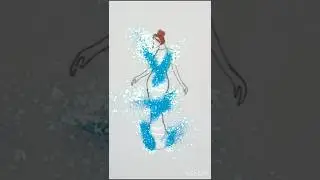 blue and white dress design art #shorts#trending#glitterart#viralshorts#dress#youtubeshorts