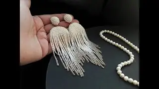 Long beaded earrings for wedding from BeadSplendour