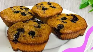 Muffins de harina de almendras con arándanos 😋🧁