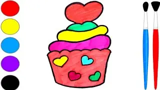 How To Draw A Cute Valentine's Day Special Cupcake Easy | Valentine's Day Special Drawing For Kids