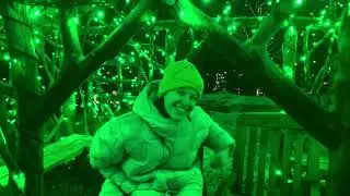 The Night Lights at Tower Hill Botanical Garden - Beautiful Snowy Night Before Christmas Eve 