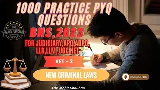 BNS Part-3| 1000 Practice MCQ | #aibe #upapo #judiciarypreparation #biharapo
