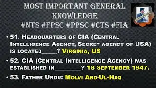 Most Important General Knowledge Questions #fpsc #issb #nts #ppsc #cts #fia