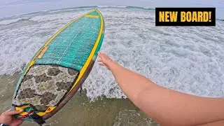 SURFING ON A SPICY NEW CUSTOM BOARD! (RAW POV)