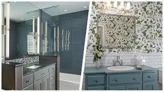 75 Gray Floor Bathroom With Blue Countertops Design Ideas You'll Love 🌈