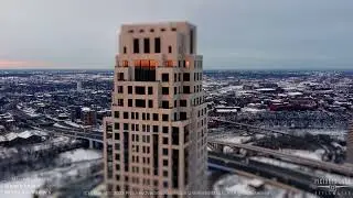 Downtown Minneapolis Winter Aerial Views