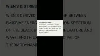 Wien's distribution law #aktushorts #ytshorts #shorts #unitianclassesshorts #physicsshorts