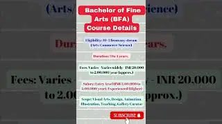 Batchelor Ot Fine Arts(BFA) Eligibility, Fees, Salary #youtubeshorts #mumbaiwalesir #viral #shorts