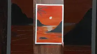 Sunset Acrylic and Soft pastel colours #sunset #acrylicpainting #softpastel #shorts #apfet