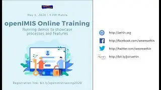 openIMIS Online Training 2020  - Running demos to showcase processes and features (Part 1)
