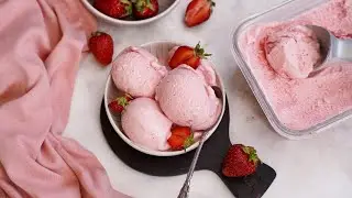 Веганское клубничное мороженое (без молока, без взбивания) 🍓😍
