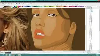 Corel Draw X6  vector drawing of Jessica Alba