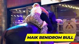 Bull riding | Crazy girl bull | Mechanical bull riding |  Riding Highlights | Maik Benidorm Bull