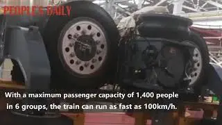 The new-generation straddle-type monorail train has completed a test run recently in Qingdao