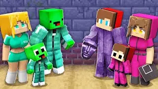 JJ's Guard Family vs Mikey's SQUID GAME Family in Minecraft - Maizen
