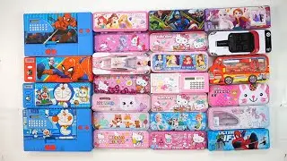 cute unicorn stationery collection ✏️ geometry, hello kitty, pencil box, sharpener, eraser 