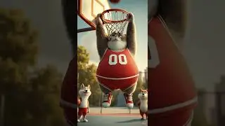 Fat Cat Plays Basketball |Hoop Catastrophe #FatCat #PixarStyle #FunnyCat #BasketballFail #PixarFunny