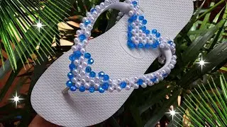 Tramas de pérolas mini coração P/iniciantes (Trama p/chinelo adulto e infantil