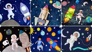 Trending Space Theme Baby Photoshoot ideas | Astronaut Theme Baby Photoshoot | Monthly Baby Photo